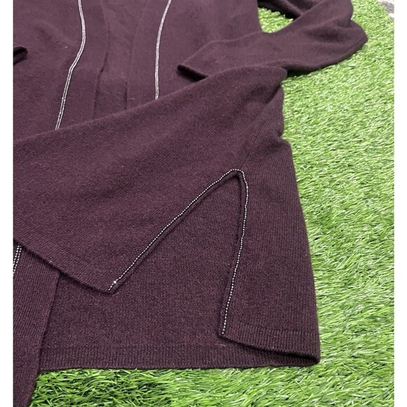 Neiman Marcus The Cashmere Collection Open Cardigan Sparkle Beaded Sweater sz S - Picture 3 of 8